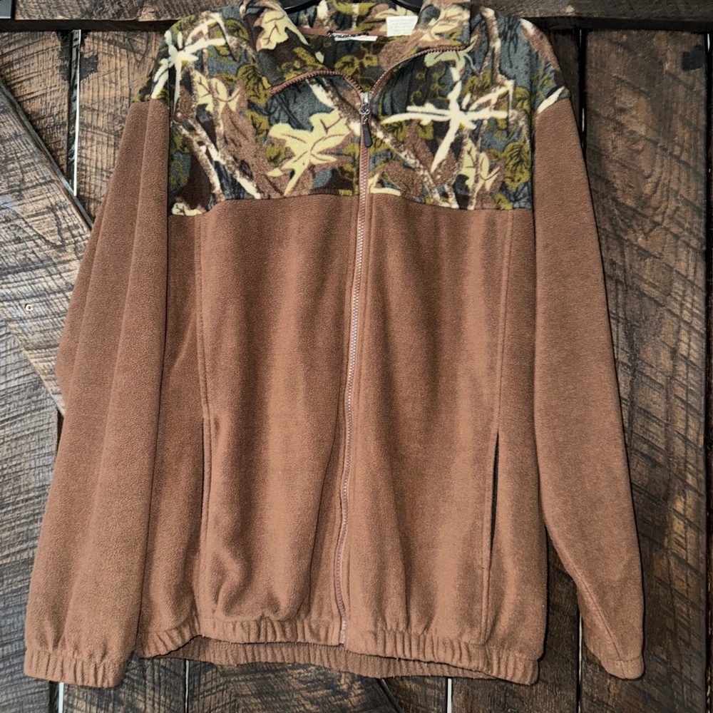 Men's Brown Camouflage Fleece Jacket